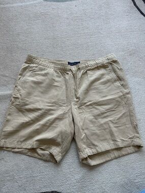 Abercrombie & Fitch Beige Drawstring Flat-Front Men's Shorts